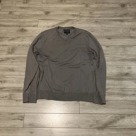 VINTAGE GREY WALLIN V NECK SWEATER - Picture 1 of 4